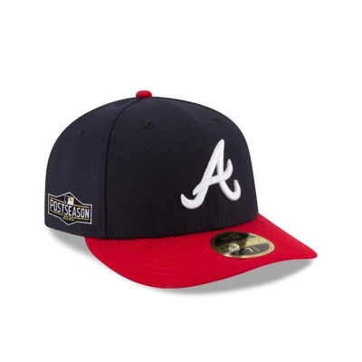 Sapca New Era Atlanta Braves MLB Postseason Side Patch Low Profile 59FIFTY Fitted - Albastri